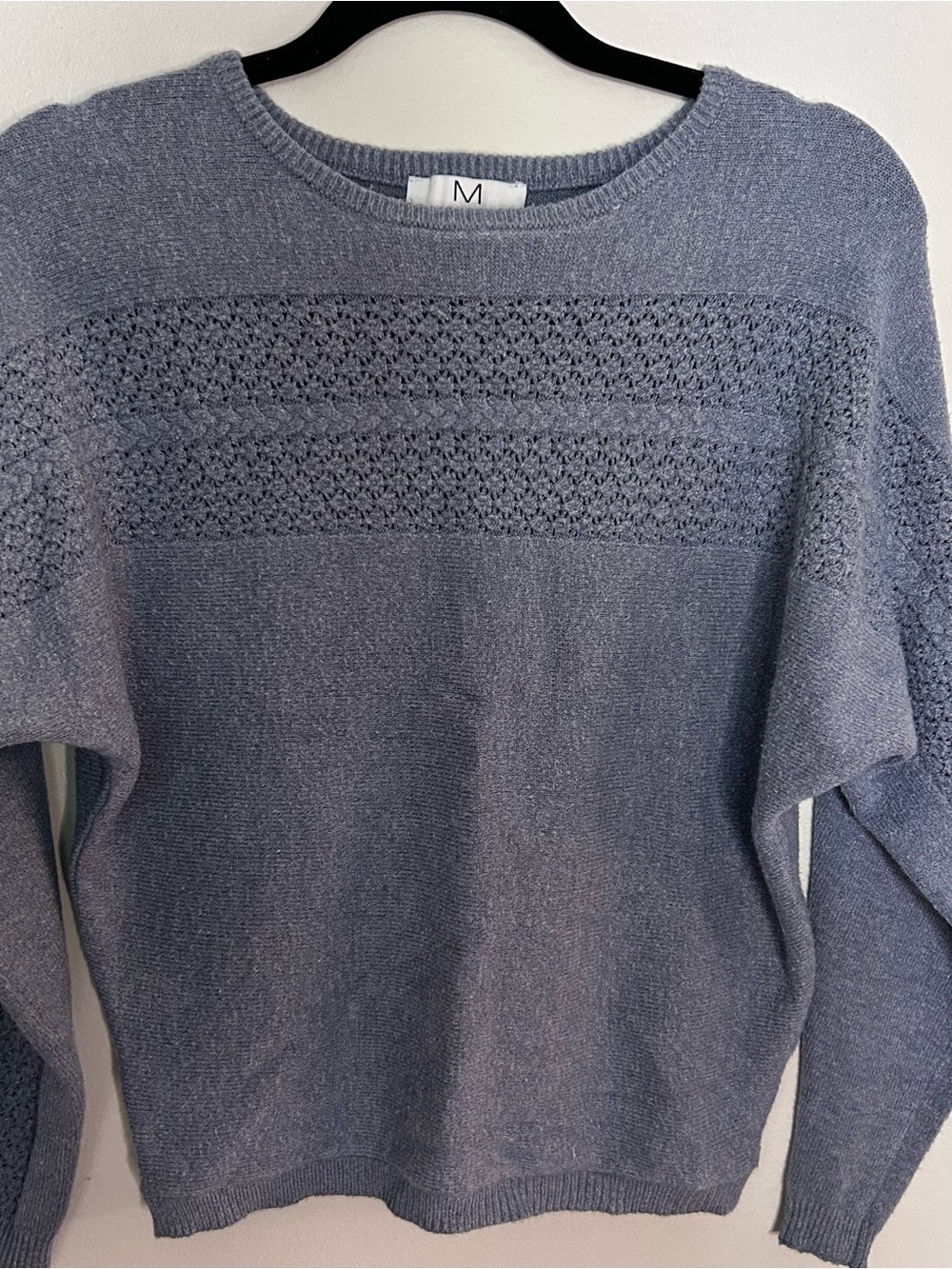 Magaschoni Men's Crewneck Sweater in Heather Blue
